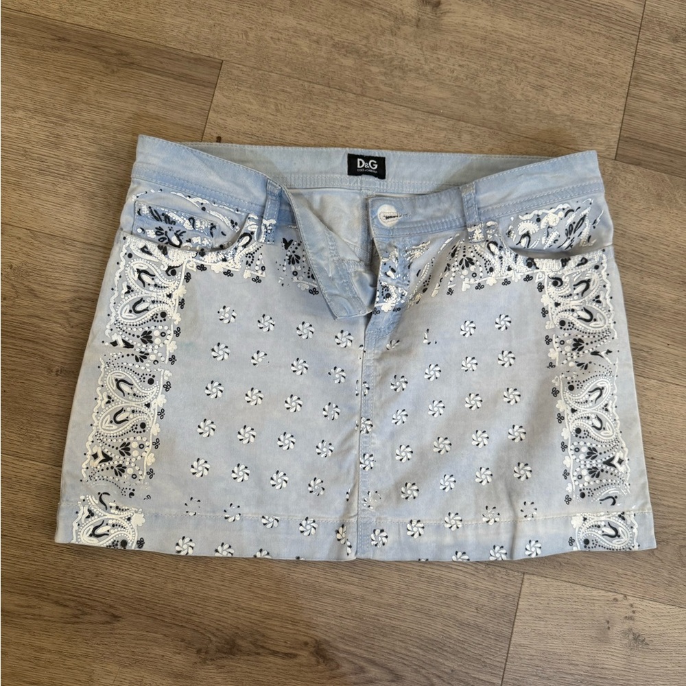 Dolce & Gabbana Blue Cut Out Mini Skirt Casual